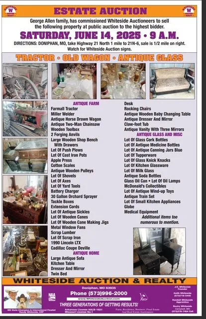 Image of flyer for an upcoming auction
