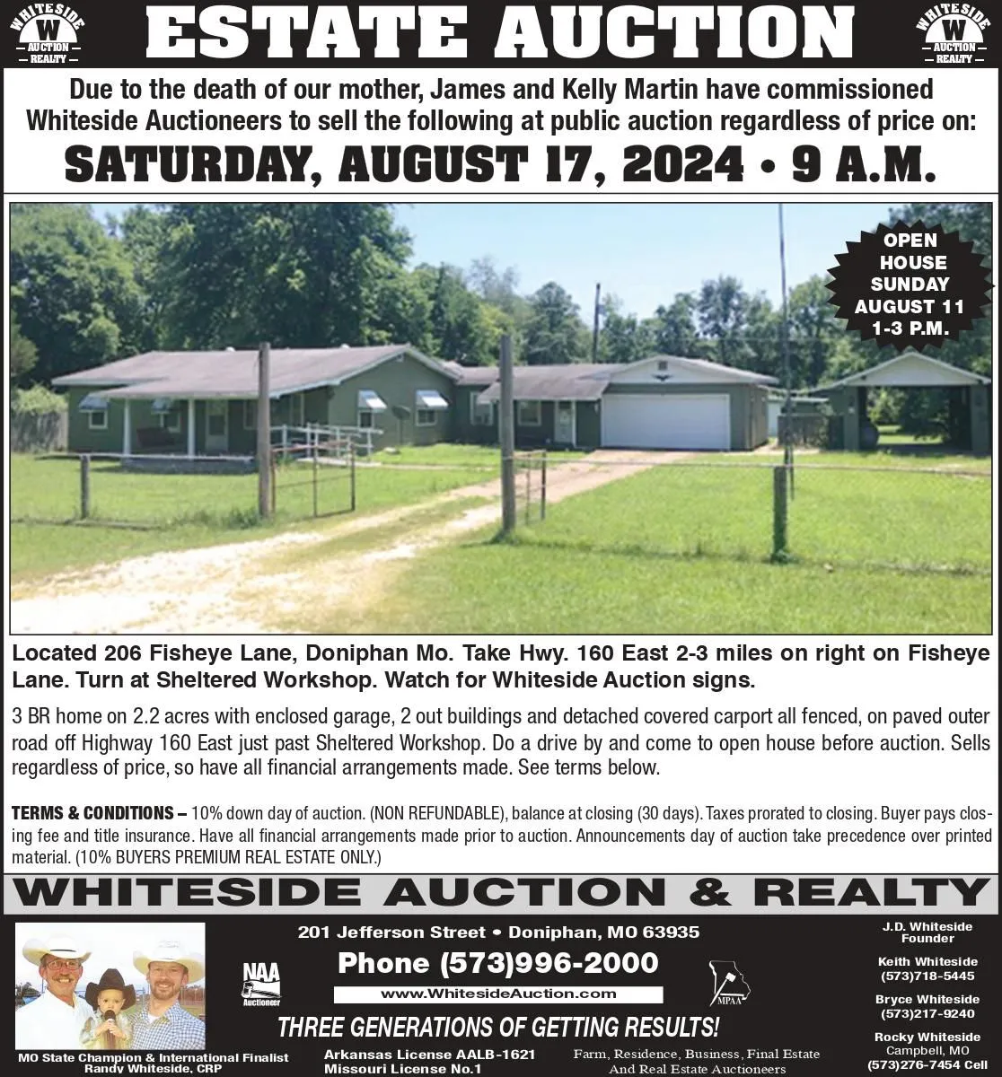 An estate auction is taking place on saturday august 17 2024